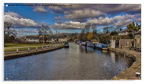 Leeds and Liverpool Canal at Bingley Acrylic by Trevor Kersley RIP