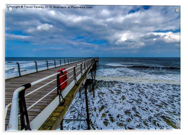 The Pier Saltburn Acrylic by Trevor Kersley RIP