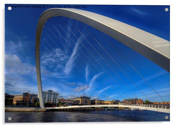 Millenium Bridge Newcastle Acrylic by Trevor Kersley RIP