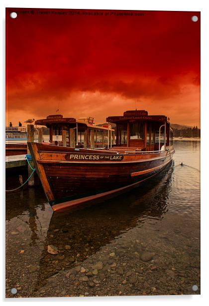 Lake Windermere Boat Acrylic by Trevor Kersley RIP
