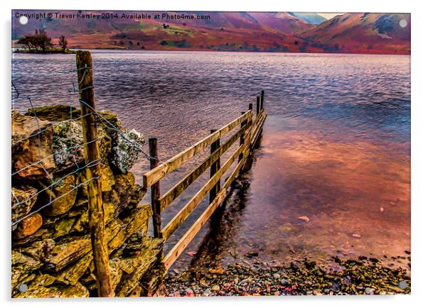 The Fence Buttermere Lake District Acrylic by Trevor Kersley RIP