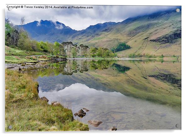 Buttermere Reflections Acrylic by Trevor Kersley RIP