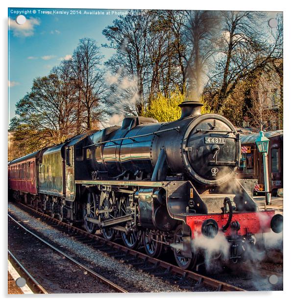 Steam on the Rails Acrylic by Trevor Kersley RIP