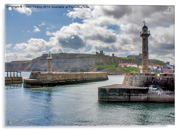 Whitby Harbour Entrance Acrylic by Trevor Kersley RIP