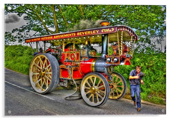 Showman's Road Locomotive Acrylic by Trevor Kersley RIP