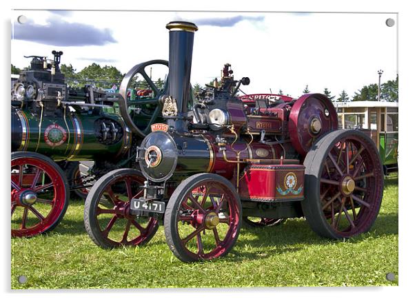 Traction Engine Acrylic by Trevor Kersley RIP