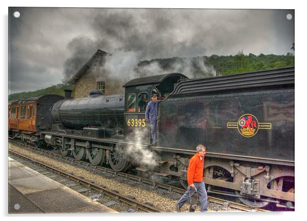 Steam Train No.63395 Acrylic by Trevor Kersley RIP