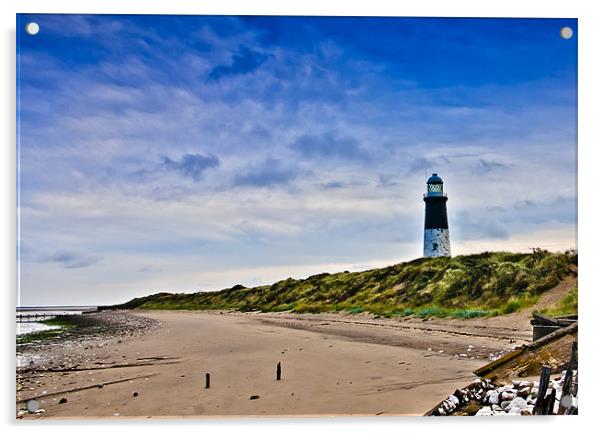 Spurn Point Lighthouse Acrylic by Trevor Kersley RIP