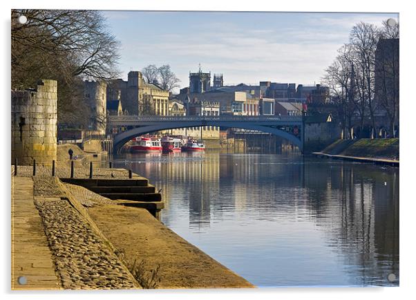 River Ouse - York Acrylic by Trevor Kersley RIP