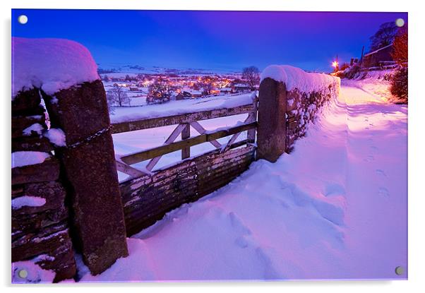 Settled Snow At Settle Acrylic by Jason Connolly