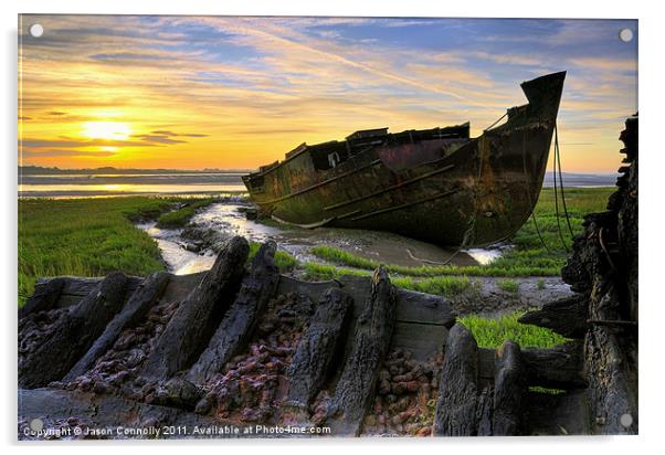The Fleetwood Marsh Wreck Acrylic by Jason Connolly
