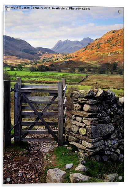 Gateway To The Langdales Acrylic by Jason Connolly