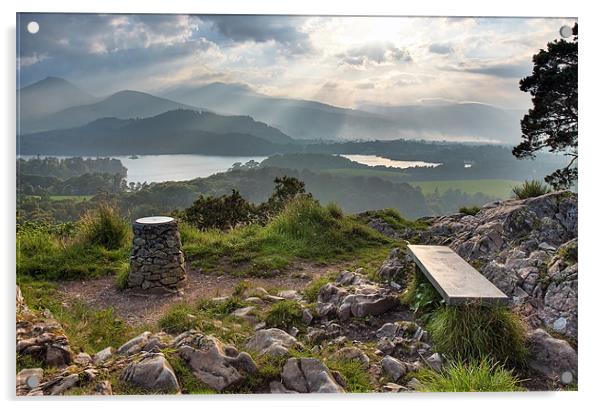 Sunrays Over Derwentwater Acrylic by Jason Connolly