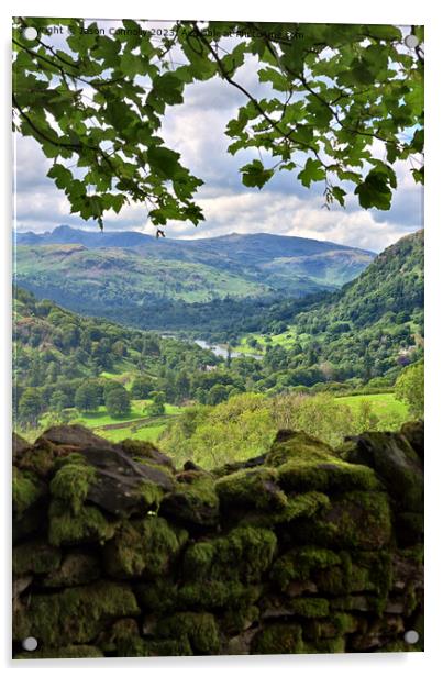 Lakeland Views Over A Mossy Wall Acrylic by Jason Connolly