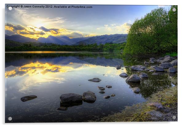 Last Light At Elterwater Acrylic by Jason Connolly