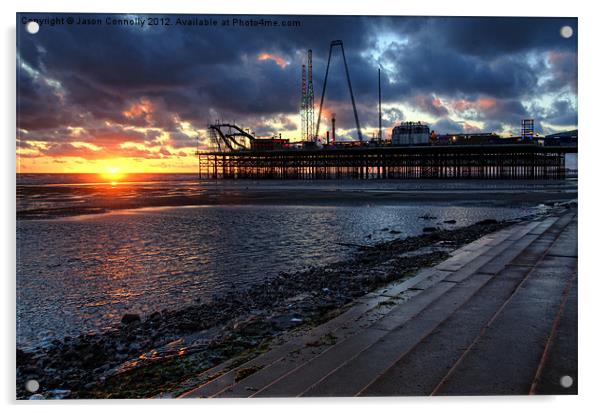 South Pier Sunset Acrylic by Jason Connolly
