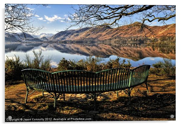 Derwentwater Bench Views Acrylic by Jason Connolly