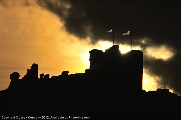 Sunset At Criccieth castle Acrylic by Jason Connolly