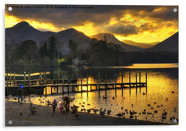 Last Light At Derwentwater Acrylic by Jason Connolly