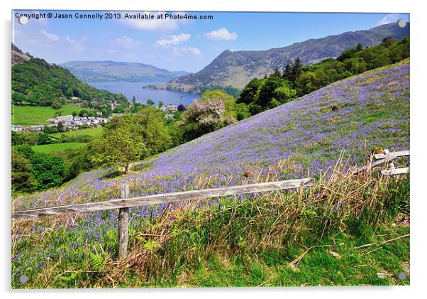 Bluebells Above Ullswater Acrylic by Jason Connolly