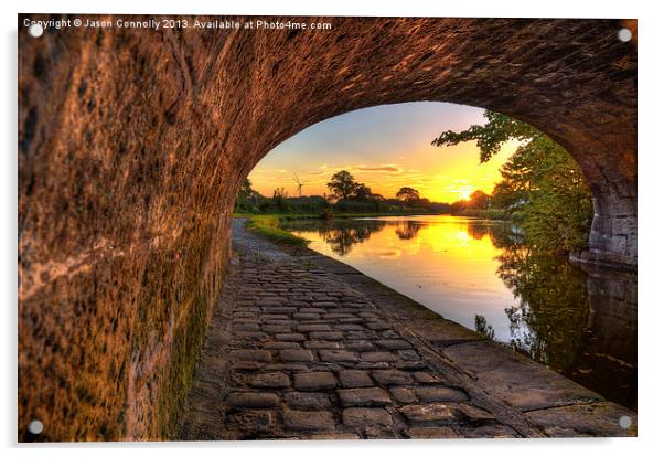 Lancaster Canal Sunset Acrylic by Jason Connolly