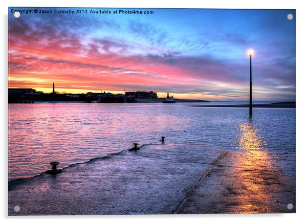 Fleetwood Ferry Sunset Acrylic by Jason Connolly