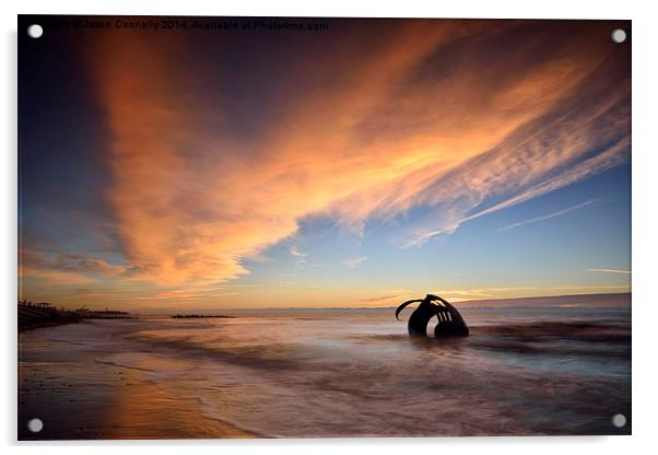  Mary's Shell sunset, Cleveleys Acrylic by Jason Connolly