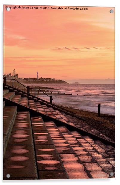  Fylde Coast Sunset Acrylic by Jason Connolly