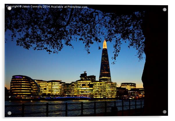  The Shard By Night Acrylic by Jason Connolly