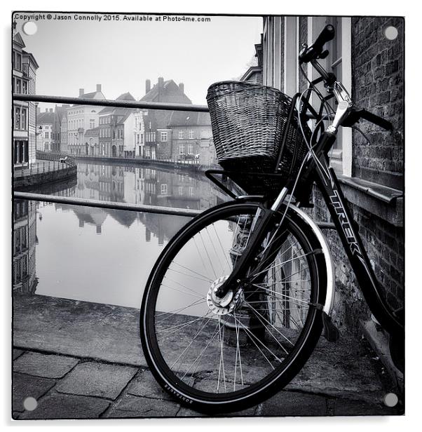  Bruges Bicycle Acrylic by Jason Connolly
