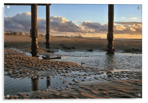 Blackpool Beach Views Acrylic by Jason Connolly