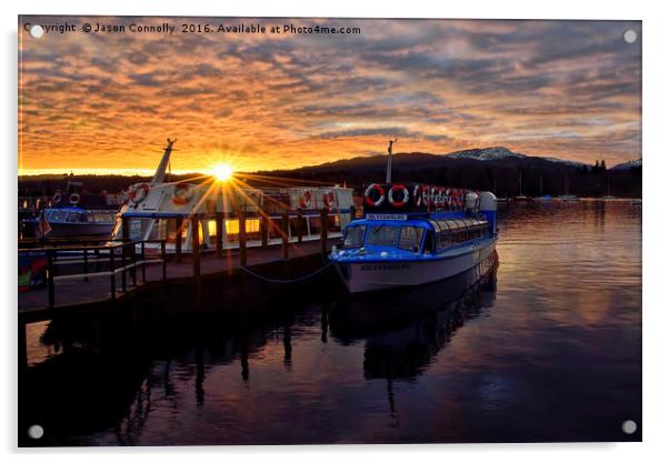 Last Light At Windermere Acrylic by Jason Connolly