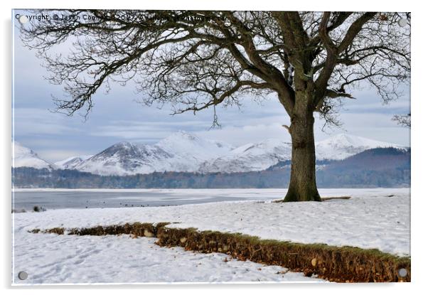 Wintertime At Derwentwater Acrylic by Jason Connolly