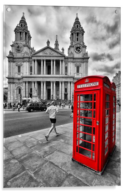 Red Telephone Boxes Outside St Paul's Acrylic by Jason Connolly
