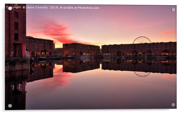 Royal Albert Dock Sunrise Acrylic by Jason Connolly