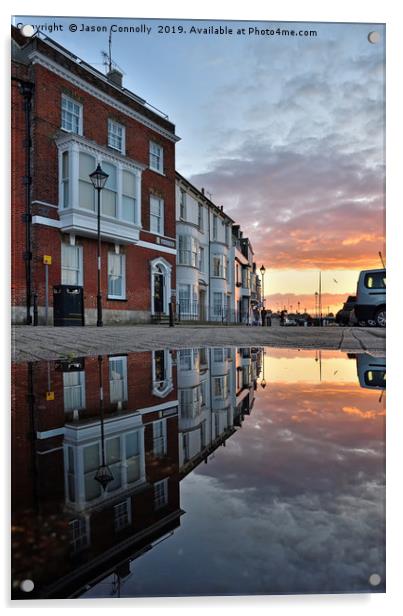 Weymouth Sunset Reflections Acrylic by Jason Connolly