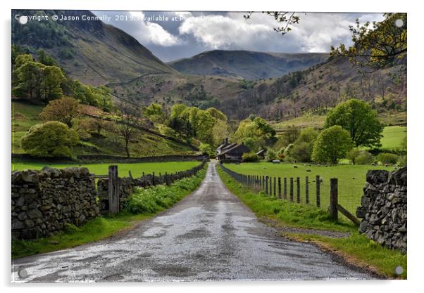 The Path To Glencoyne Farm. Acrylic by Jason Connolly