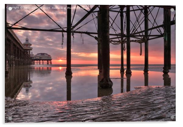 Sunset At Blackpool. Acrylic by Jason Connolly