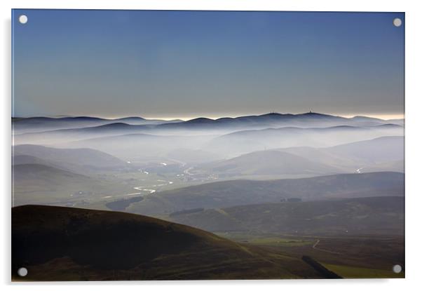 Misty Lanarkshire View Acrylic by Tom Gomez