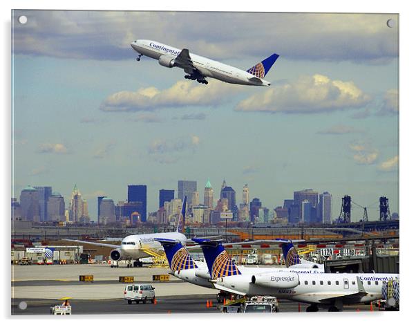 Newark Airport Acrylic by Tom Gomez