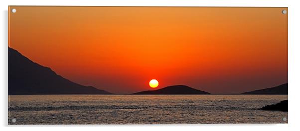 Dodecanese sunset Acrylic by Tom Gomez