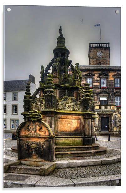 Linlithgow Cross Well Acrylic by Tom Gomez