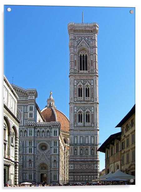 Campanile Tower and Duomo Acrylic by Tom Gomez