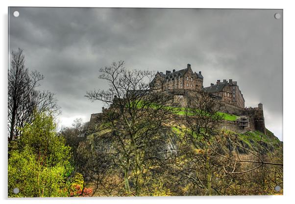 Edinburgh Castle Acrylic by Tom Gomez