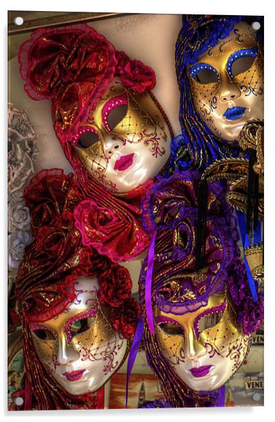 Venetian Masquerade Masks Acrylic by Tom Gomez