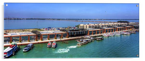 The Busy Port of Venice Acrylic by Tom Gomez