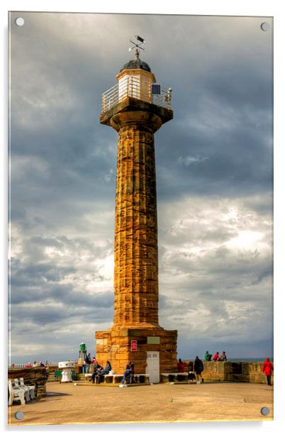 Whitby West Lighthouse Acrylic by Tom Gomez