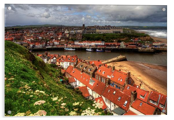 Whitby from the East Cliff Acrylic by Tom Gomez