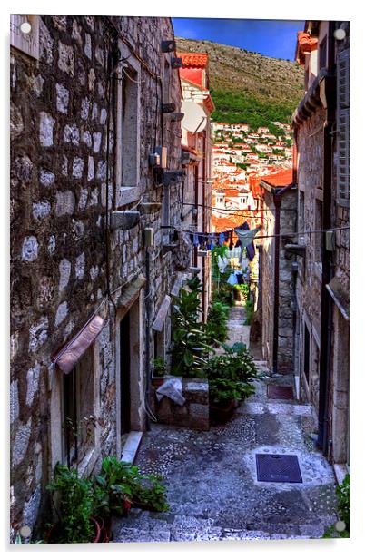 Residential Street in Dubrovnik Acrylic by Tom Gomez