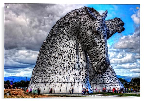 Kelpies at the Helix Acrylic by Tom Gomez